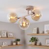 Moderne cluster-plafondlamp Gastor met 3 ronde kappen in amber en helder, E14