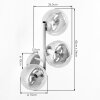 Moderne wandlamp Gastor met drie ronde glazen bollen in amber en helder