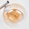 Wandlamp Gastor in zandkleur, 2-delige set met drie ronde bollen naast de spiegel
