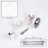 Moderne plafondlamp Gastor met drie ronde witte glazen bollen en zandkleurig armatuur