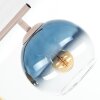 Moderne plafondlamp Koyoto met 4 ronde glazen kappen in blauw, groen, goud, koper en helder