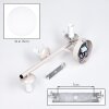 Moderne bollenwandlamp Gastor met drie ronde rookkleurige glazen kappen verticaal