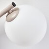 Moderne bollenwandlamp Gastor met drie ronde rookkleurige glazen kappen verticaal