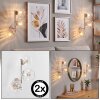 Moderne wandlamp Koyoto, 2-delige set met drie heldere geribbelde glazen bollen