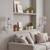 Moderne wandlamp Koyoto, 2-delige set met drie heldere geribbelde glazen bollen