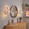 Moderne wandlamp Koyoto, 2-delige set met drie heldere geribbelde glazen bollen