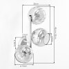 Moderne wandlamp Koyoto, 2-delige set met drie heldere geribbelde glazen bollen