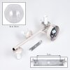 Moderne wandlamp Koyoto, 2-delige set met drie heldere geribbelde glazen bollen