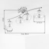 Moderne plafondlamp Ripoll met gebogen armatuur en 4 witte glazen bolkappen