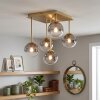Moderne Cluster-plafondlamp Chehalis met 5 rookkleurige en heldere glazen bollen
