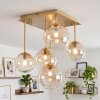 Moderne Cluster-plafondlamp Chehalis met 5 heldere en amberkleurige glazen bollen