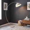 Moderne Sofa-boogvloerlamp Miranda met gebogen arm en zandkleurige kap