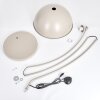 Moderne Sofa-boogvloerlamp Miranda met gebogen arm en zandkleurige kap