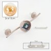 Moderne ronde plafondlamp Gastor met twee amberkleurige en heldere glazen kappen