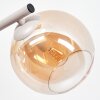 Retro wandlamp Koyoto in 2-delige set met drie glazen bollen in amber en helder