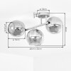 Moderne plafondlamp Koyoto met drie glazen bollen in chroom, rookkleurig en amber