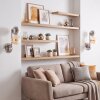 Moderne wandlamp Koyoto, 2-delige set, drie glazen bollen in rookkleurig, amber en helder