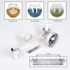 Wandlamp Koyoto met drie blauwe, groene, gouden en heldere glazen bollen