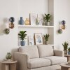 Retro-wandlamp Koyoto als 2-delige set met drie glazen bollen in blauw, groen en goud