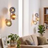 Retro-wandlamp Koyoto als 2-delige set met drie glazen bollen in blauw, groen en goud