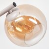 Moderne wandlamp Koyoto, 2-delige set met 3 glazen bollen in chroom, rook en amber