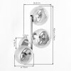 Moderne wandlamp Gastor met verticale cluster van 3 rook- en amberkleurige glazen bollen