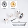 Moderne wandlamp Gastor met verticale cluster van 3 rook- en amberkleurige glazen bollen