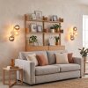 Moderne wandlamp Gastor, 2-delige set met drie rook- en amberkleurige glazen bollen