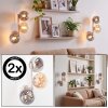 Globe-wandlamp Gastor in een 2-delige set met glazen schermen in rook, amber en helder