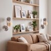 Globe-wandlamp Gastor in een 2-delige set met glazen schermen in rook, amber en helder