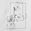 Moderne zandkleurige wandlamp Ripoll met 3 heldere glazen bollen in verticale opstelling