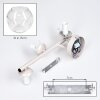 Moderne zandkleurige wandlamp Ripoll met 3 heldere glazen bollen in verticale opstelling