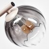 Moderne wandlamp Koyoto met drie ronde bollen van rook- en helder glas