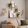 Retro wandlamp met drie glazen bollen Koyoto in zandkleur, 2-delige set