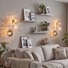 Wandlamp Koyoto, 2-delige set met drie glazen bollen in rook, amber en helder