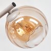 Wandlamp Koyoto, 2-delige set met drie glazen bollen in rook, amber en helder