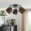 Moderne plafondlamp Opatija met draaibare en zwenkbare zwarte stoffen kappen