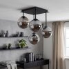 Cluster-plafondlamp Gastor met 4 moderne rookglazen bollen, E14, ø 15 cm