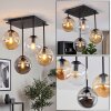 Moderne plafondlamp Gastor, cluster met 4 glazen bollen in amber, rook en helder
