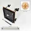 Moderne plafondlamp Ripoll met houten lamellen, 5 amberglazen bollen
