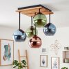 Retro cluster-plafondlamp Koyoto met 5 kleurrijke glazen bollen, ø 15 cm, E14