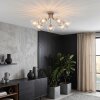 Cluster-plafondlamp Koyoto met 7 heldere geribbelde glazen bollen in retrostijl