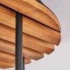 Boho cluster-plafondlamp Basto met 4 gevlochten bamboekappen in natuurlijke kleuren