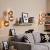 Moderne wandlamp Koyoto, 2-delige set met drie rookglazen bollen in verticale cluster