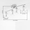 Moderne plafondlamp Koyoto met gebogen balk en 4 amberkleurige glazen bollen