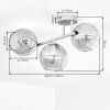 Zandkleurige moderne Cluster-plafondlamp Koyoto met drie geribbelde glazen bollen
