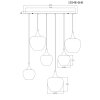 Globo Maxy organische 6-lichts hanglamp voor eettafel, modern, 80 cm lengte