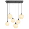 Globo Maxy organische 6-lichts hanglamp voor eettafel, modern, 80 cm lengte
