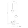 Nowa Eva 3-lichts hanglamp (pendellamp) met G9-fitting en afgeronde kappen, modern