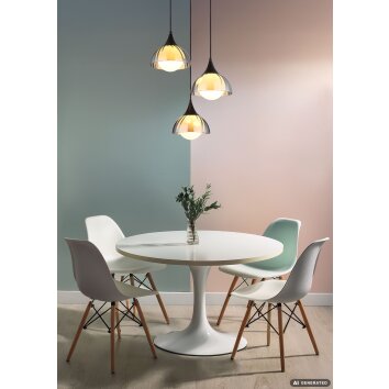 Nowa Eva 3-lichts hanglamp (pendellamp) met G9-fitting en afgeronde kappen, modern